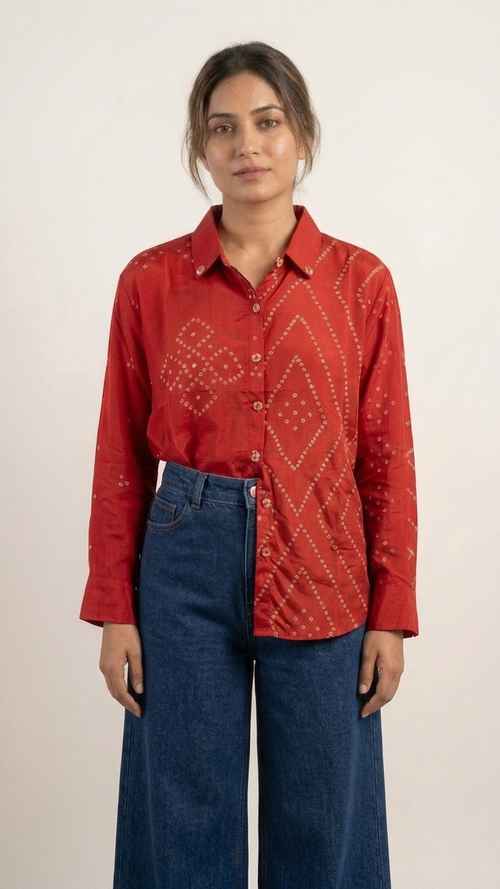 Bandhani Crepe Shirt
