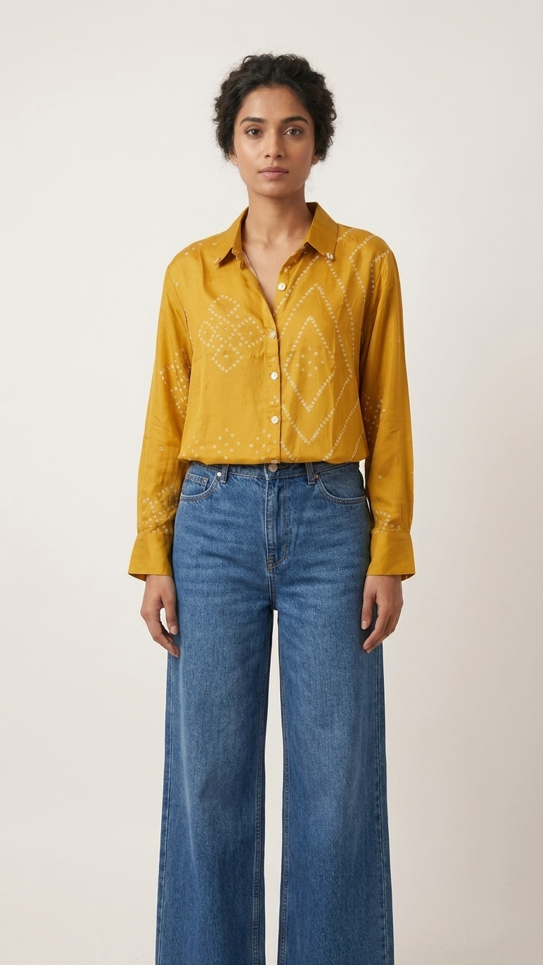 Bandhani Crepe Shirt