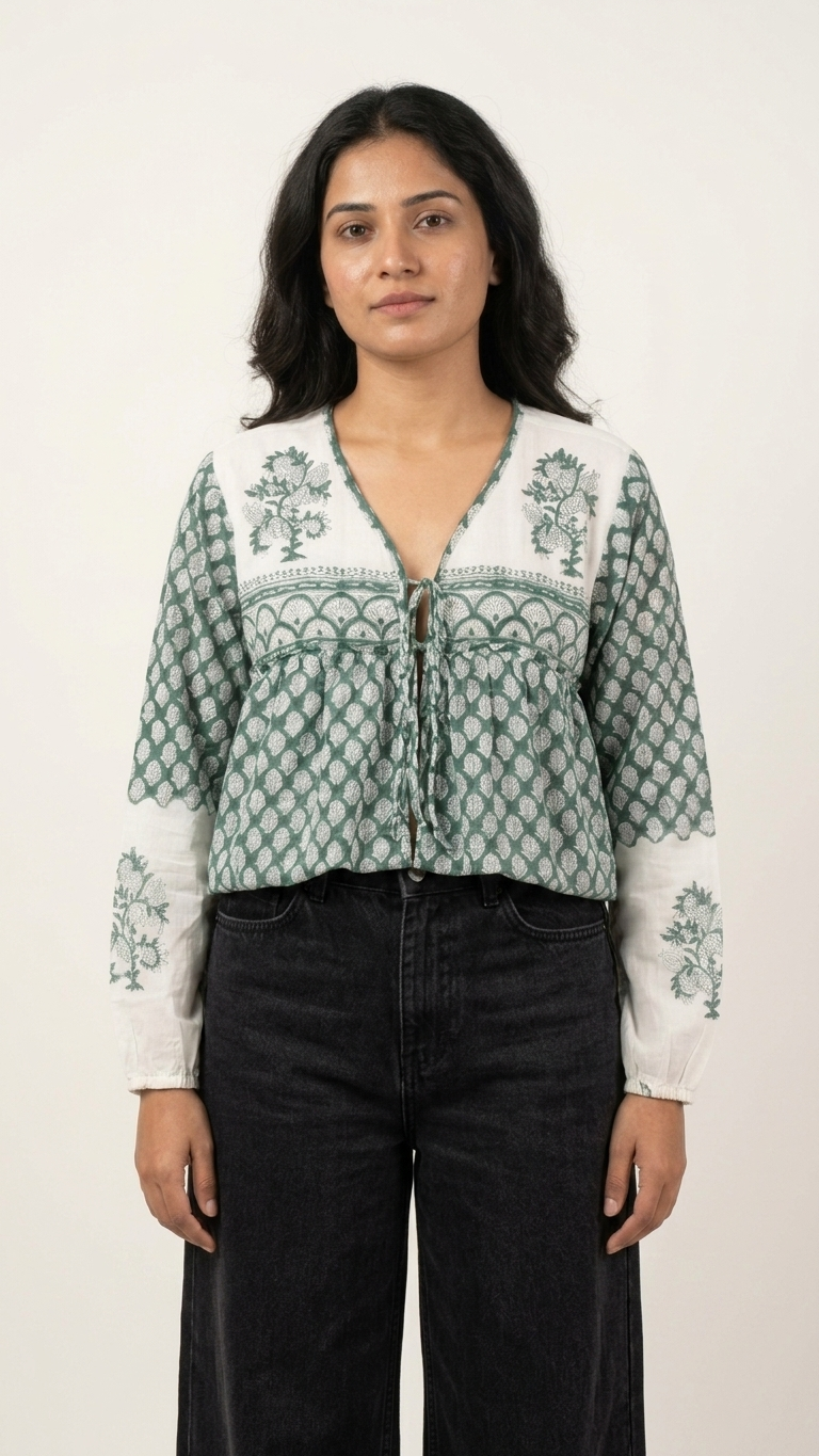 Tarini Mul Motif Top