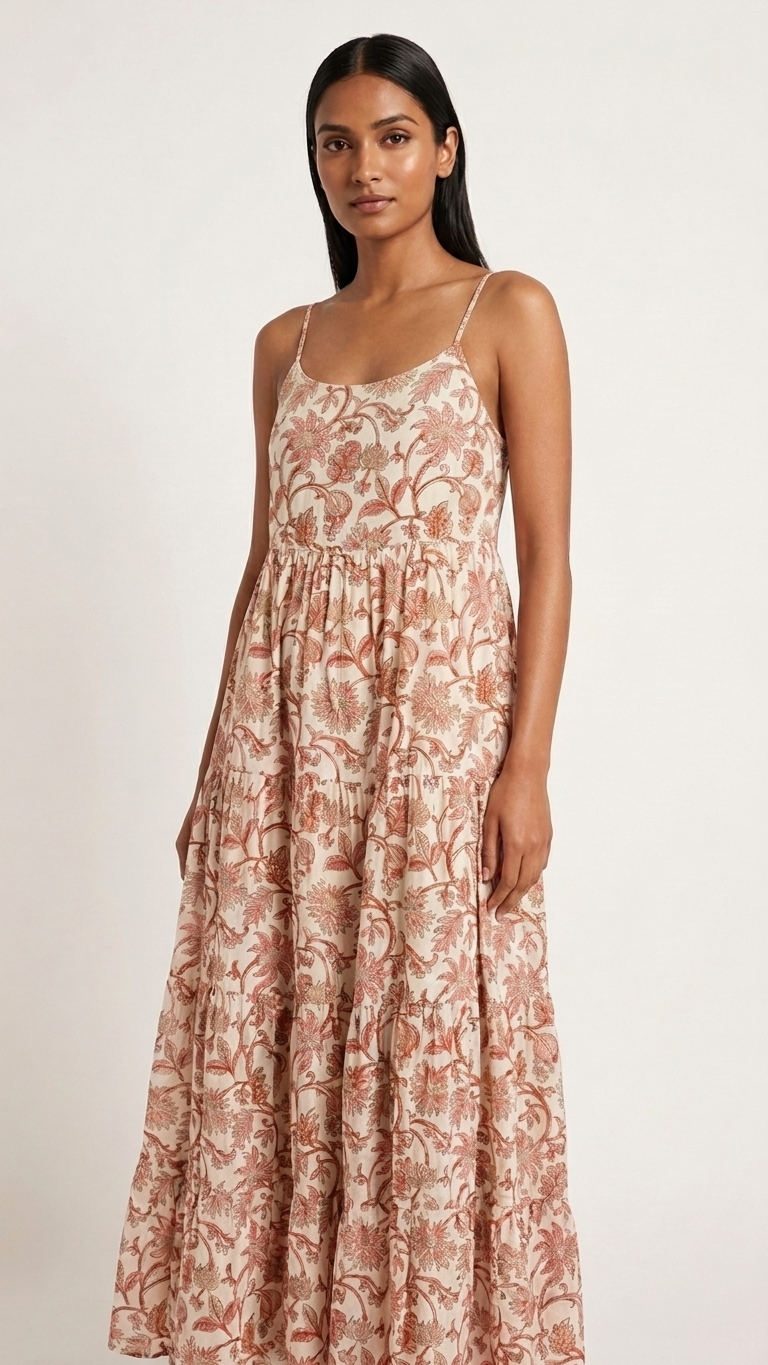 Pink Floral Boho Dress