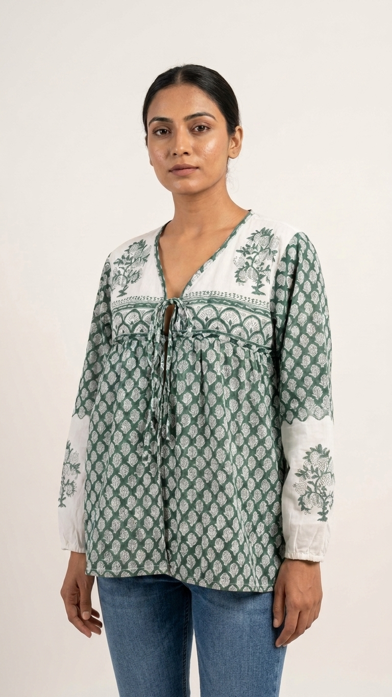 Tarini Mul Motif Top