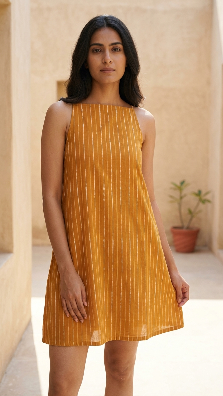 Gul Striped A-Line Mini Dress