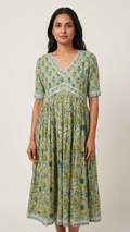Olive Floral Nyra Dress
