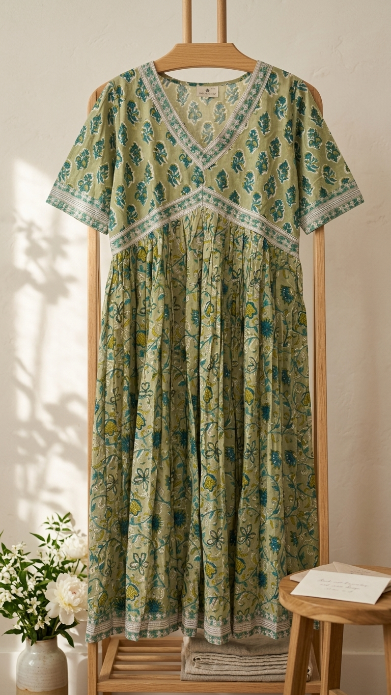 Olive Floral Nyra Dress