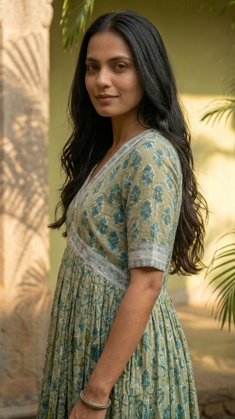Olive Floral Nyra Dress