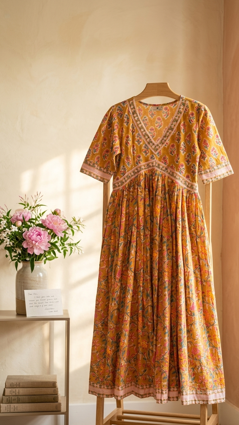 Mustard Pink Buti Nyra Dress