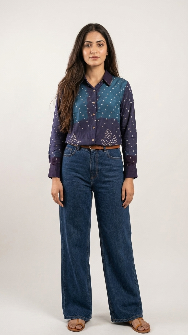Bandhani Ombre Shirt
