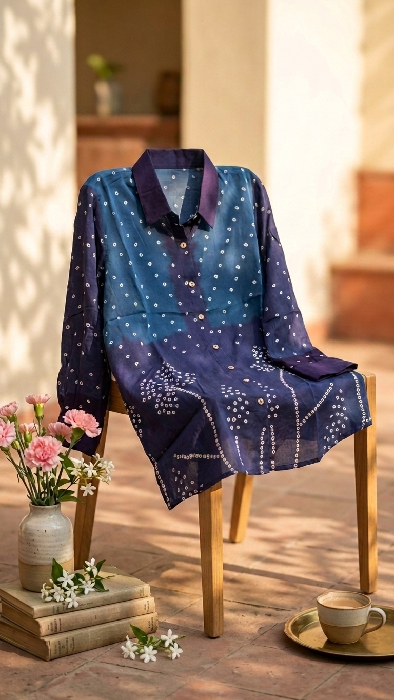 Bandhani Ombre Shirt
