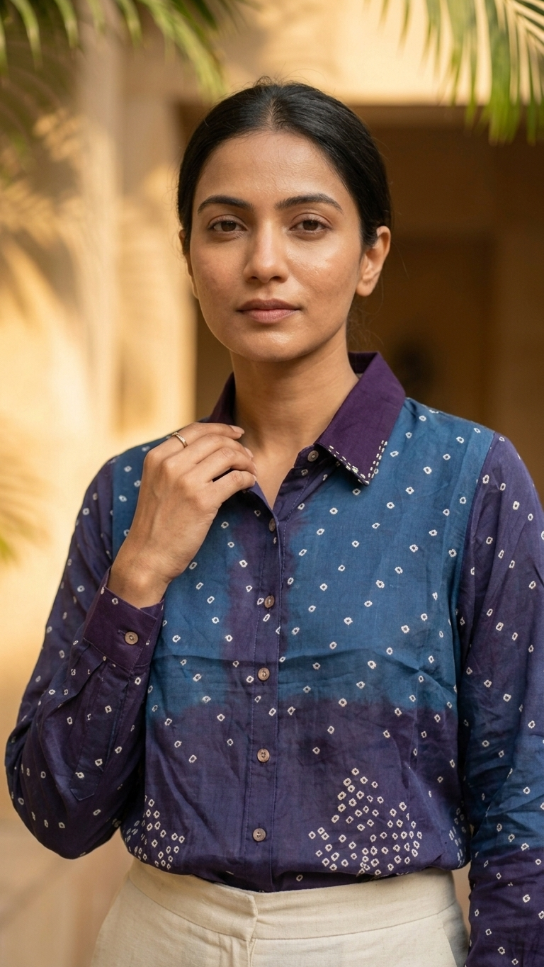 Bandhani Ombre Shirt