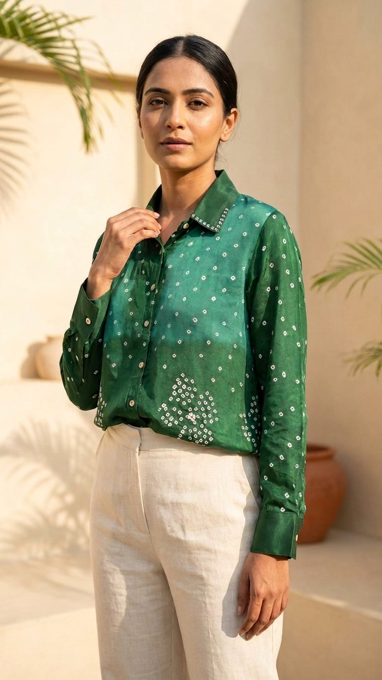 Bandhani Ombre Shirt