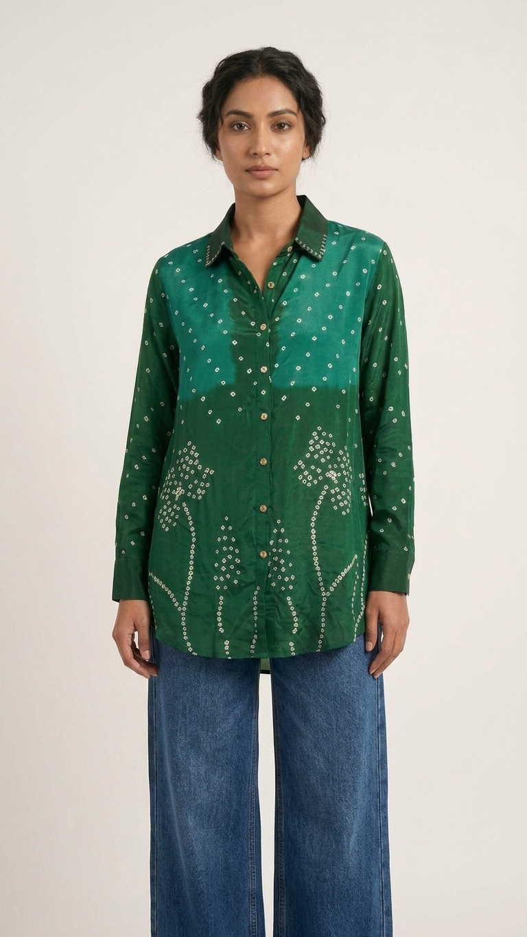 Bandhani Ombre Shirt