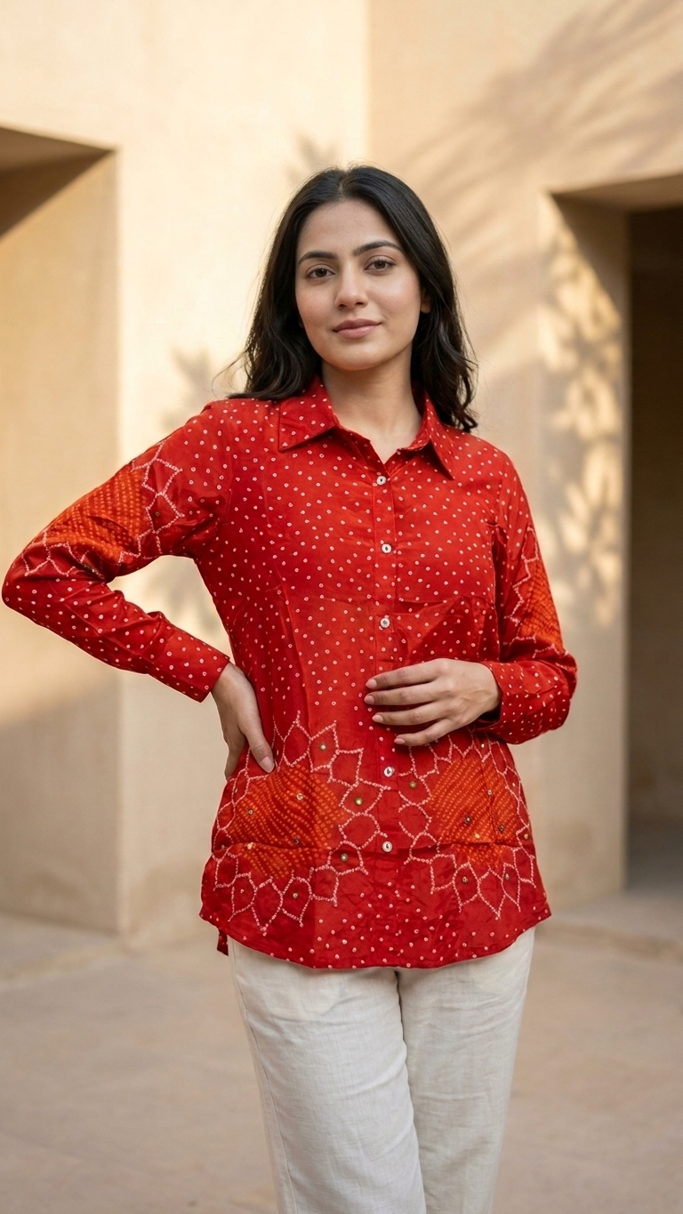 Bandhani Motif Shirt