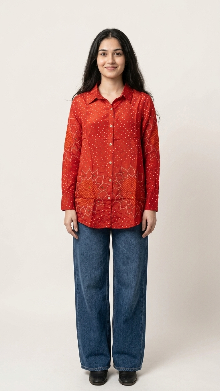 Bandhani Motif Shirt