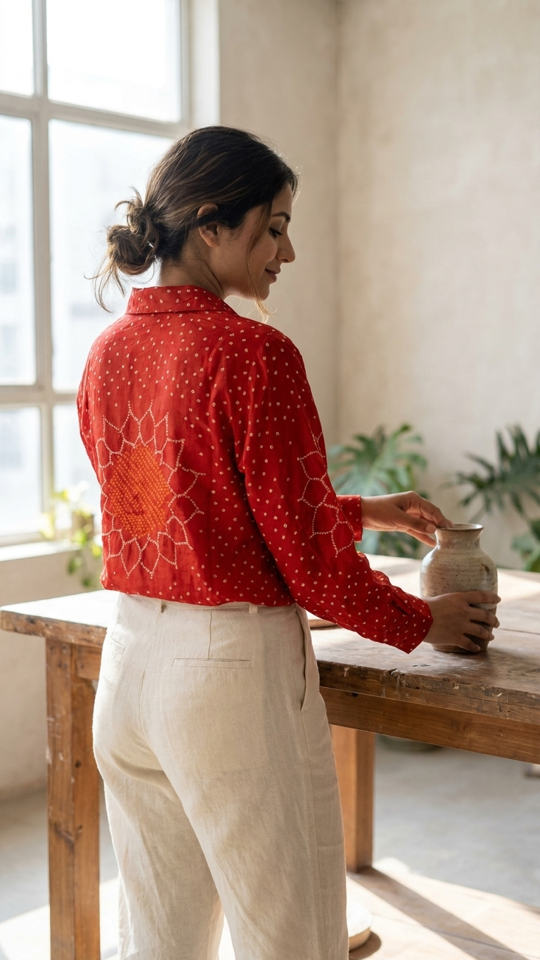 Bandhani Motif Shirt