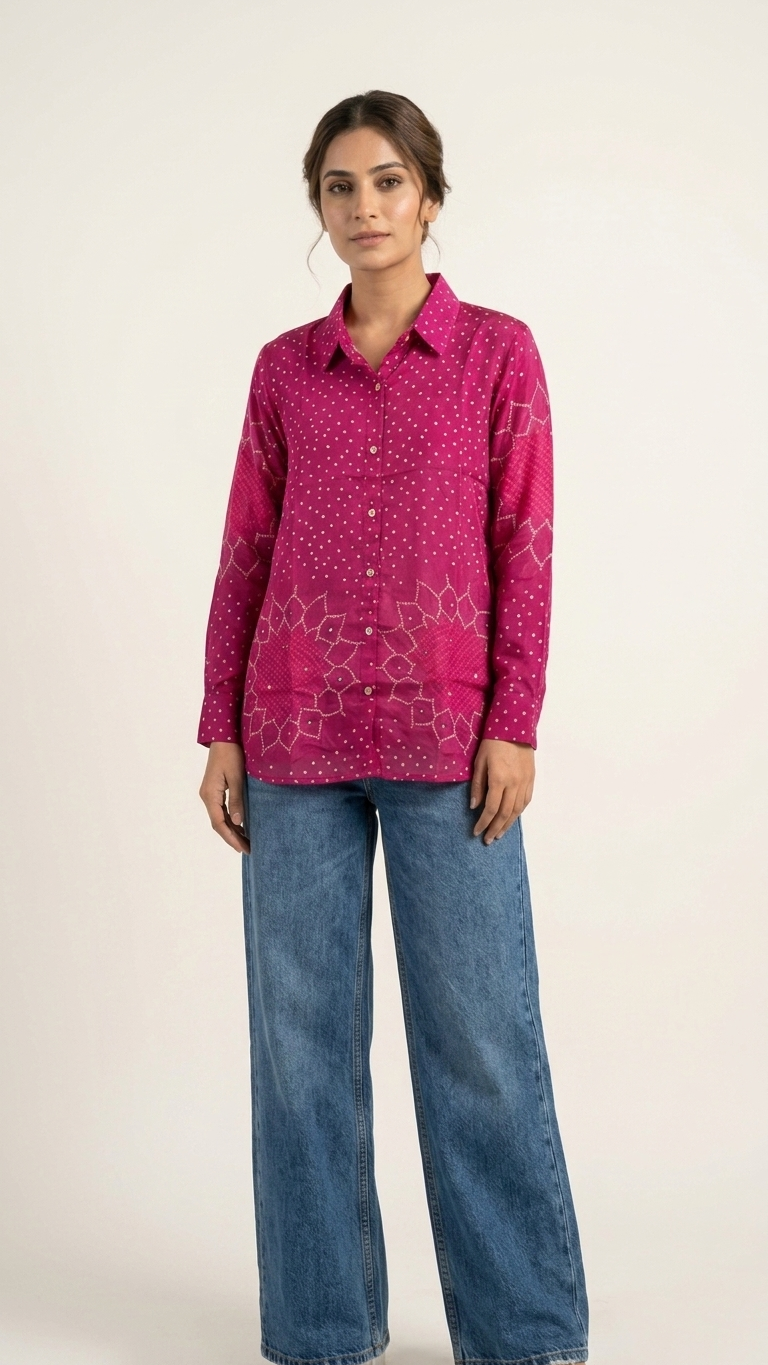 Bandhani Motif Shirt