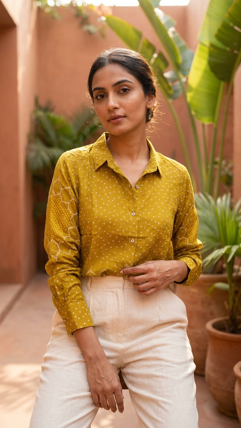 Bandhani Motif Shirt