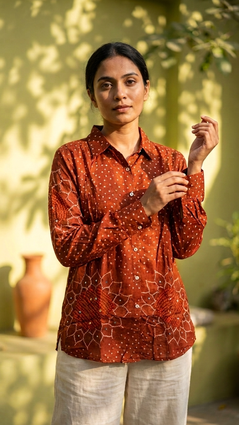 Bandhani Motif Shirt