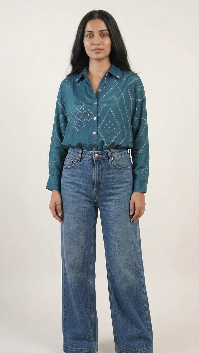 Bandhani Crepe Shirt