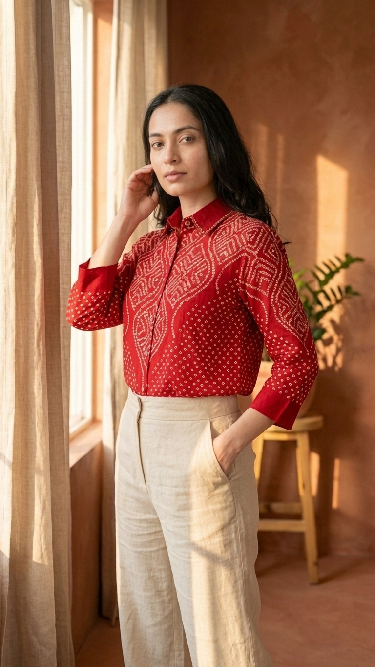 Bandhani Geometric Shirt
