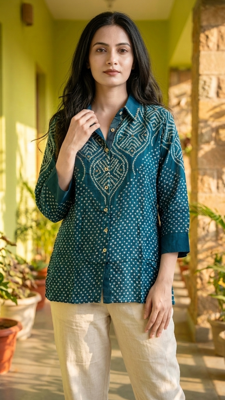 Bandhani Geometric Shirt