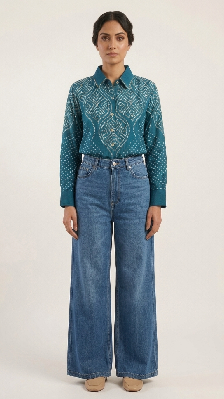 Bandhani Geometric Shirt