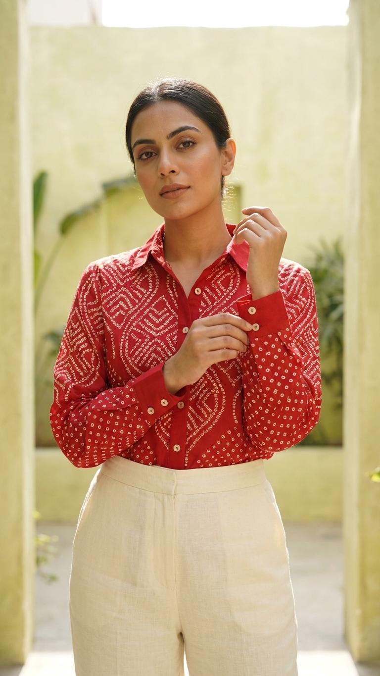 Bandhani Geometric Shirt