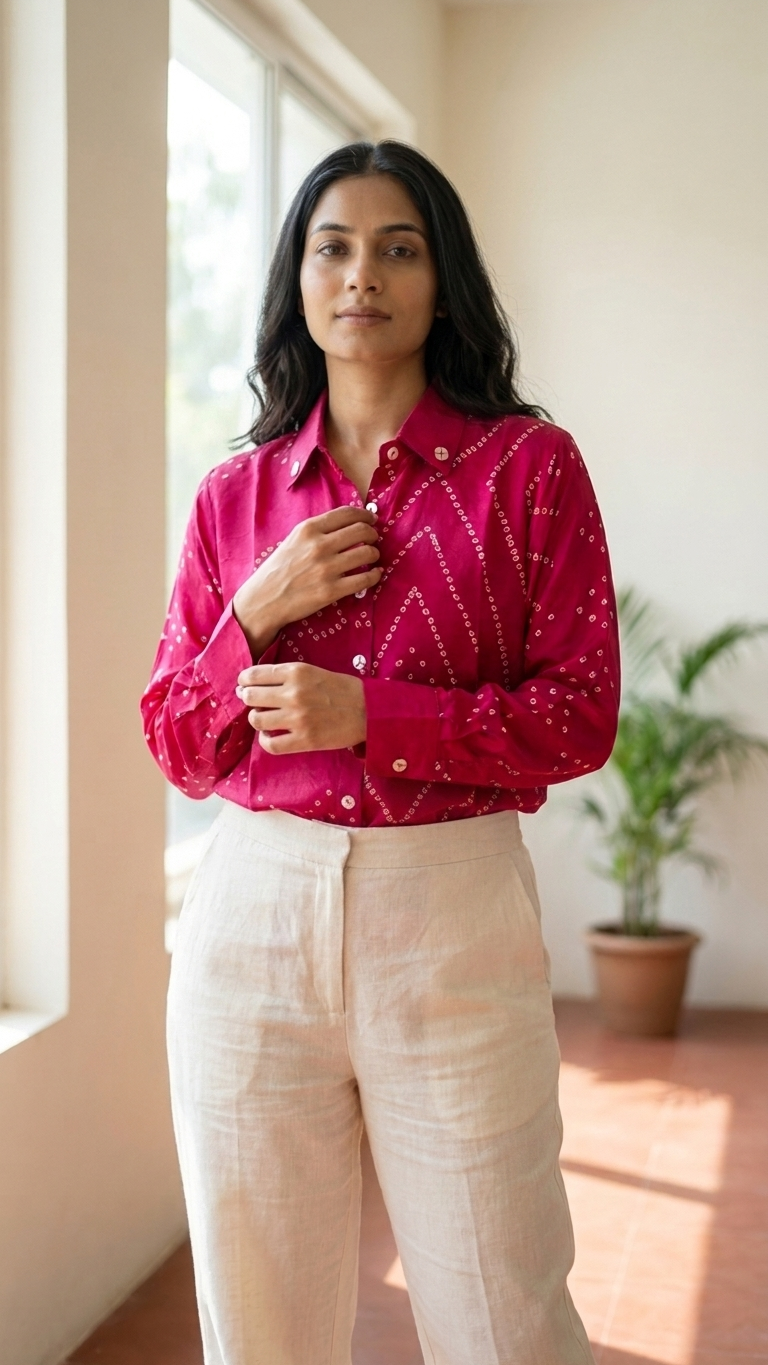 Bandhani Crepe Shirt