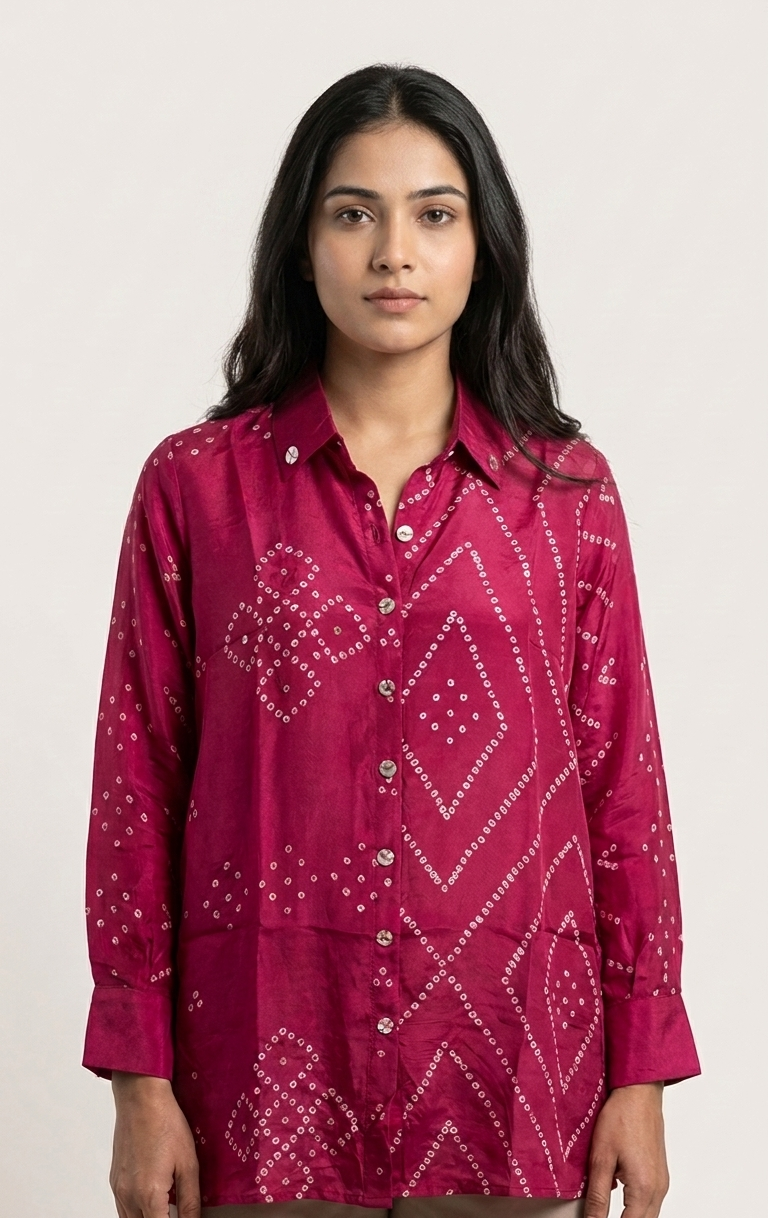 Bandhani Crepe Shirt