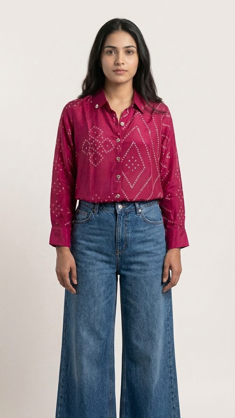 Bandhani Crepe Shirt