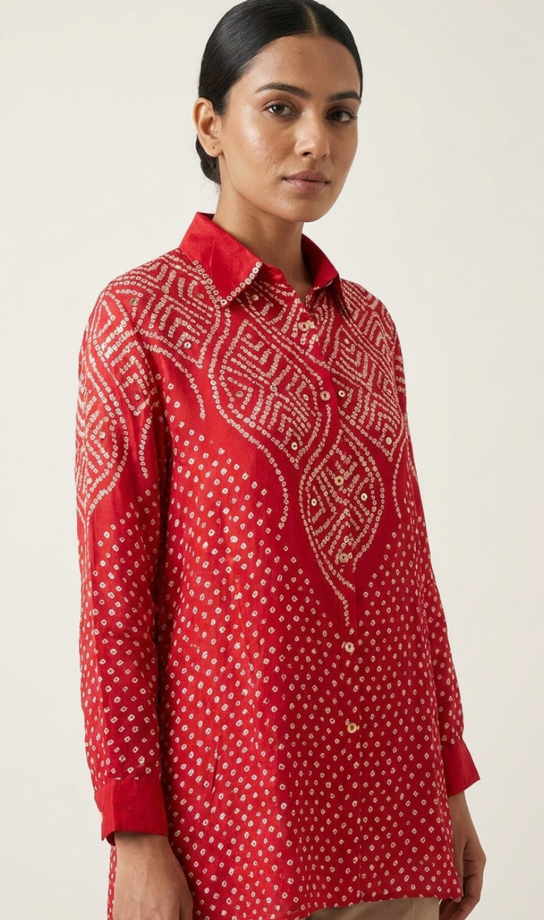 Bandhani Geometric Shirt