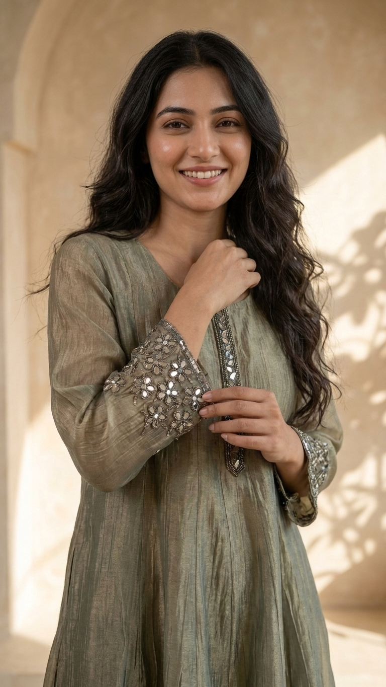 Veda Tissue Anarkali Set