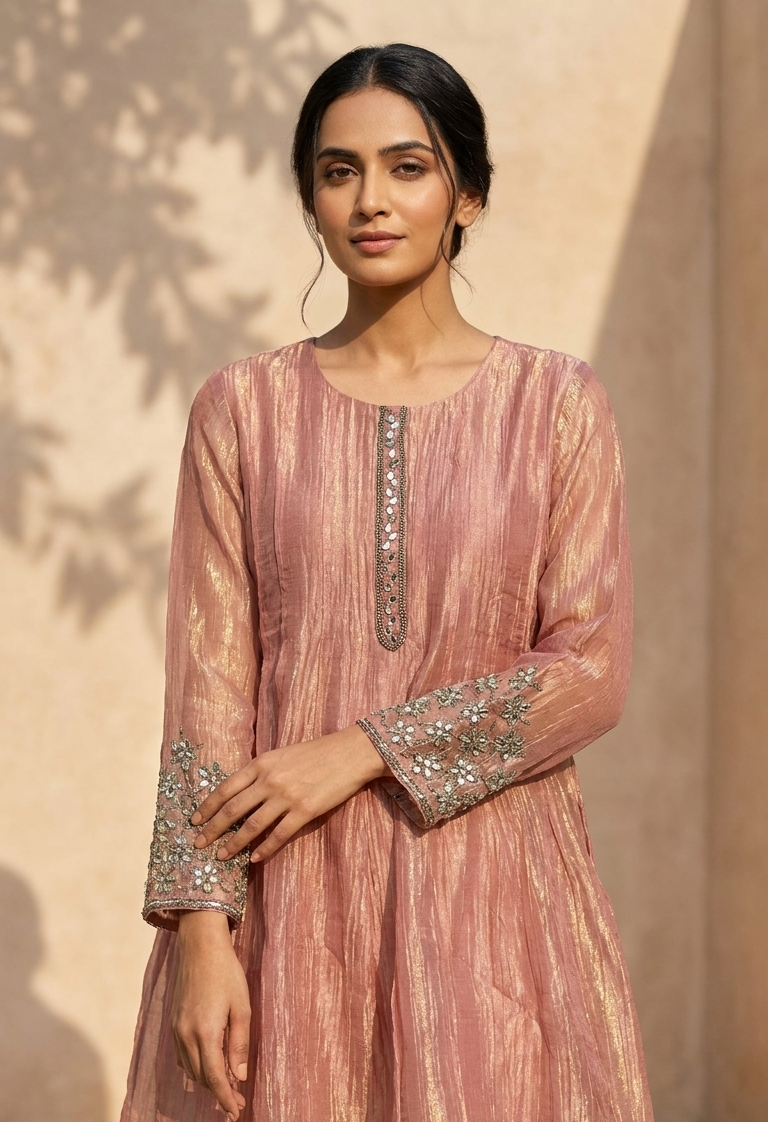 Veda Tissue Anarkali Set