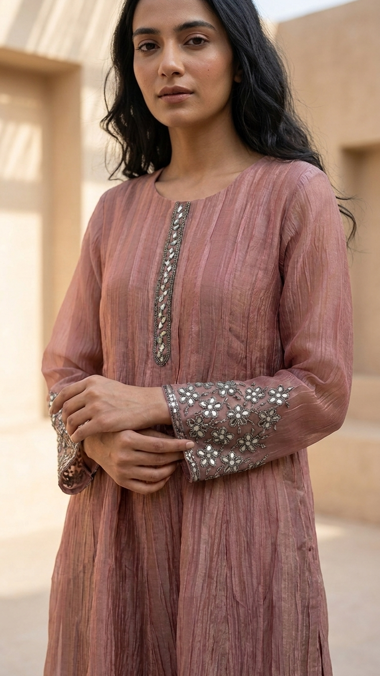 Veda Tissue Anarkali Set