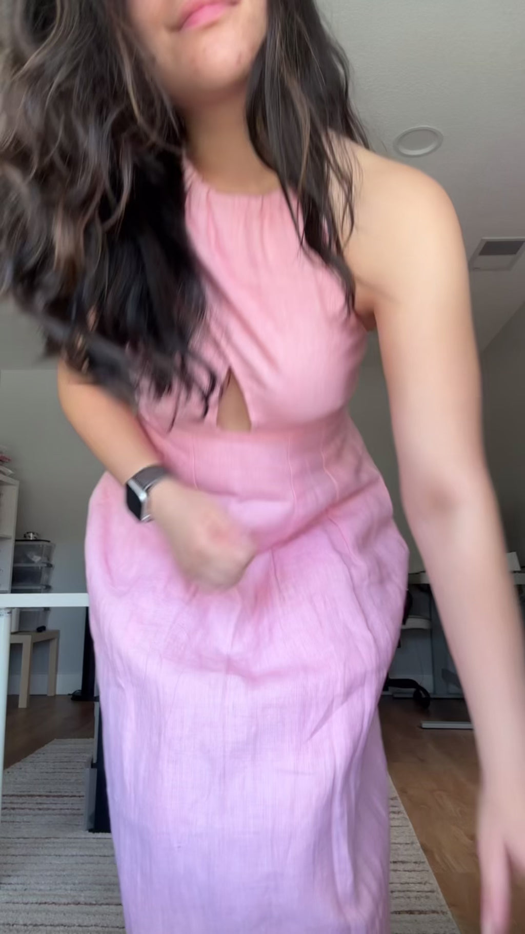 Bubbly Halter Linen Dress