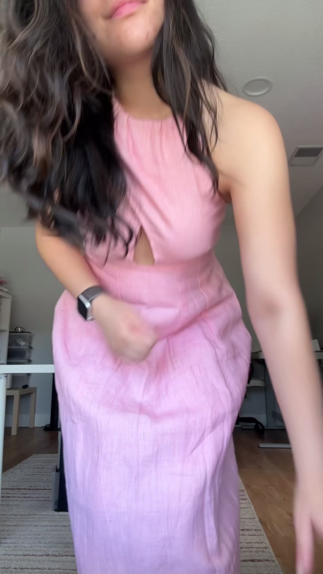 Bubbly Halter Linen Dress